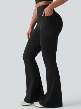 Halara UltraSculpt Black Scrunch Butt Lift Leggings XS Tall Flare NWOT